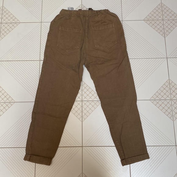 Zara High Waisted Cargo Drawstring Joggers Size 2 - Picture 2 of 2